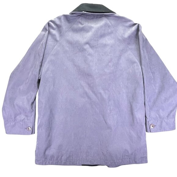 London Fog Mens Lavender & Black Collar Jacket L Nylon & Polyester - Picture 8 of 9